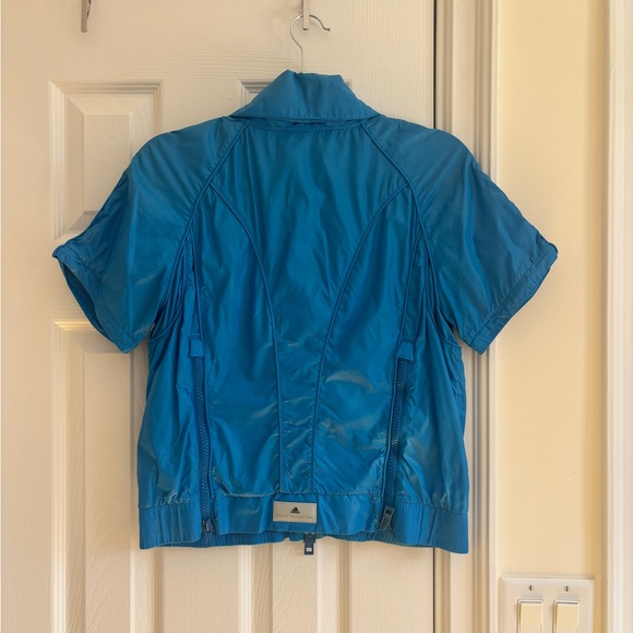 Adidas by Stella McCartney Blue Bomber short sleeve water resistant Jacket, M - Picture 5 of 5